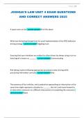 JOSHUA'S LAW UNIT 4 EXAM QUESTIONS AND CORRECT ANSWERS 2025