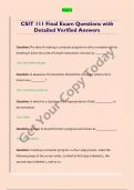 CSIT 111 Final Exam Questions with  Detailed Verified Answers 