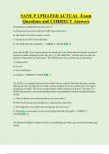 SANE P UPDATED ACTUAL  Exam  Questions and CORRECT Answers 