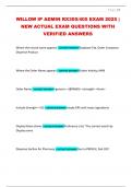 WILLOW IP ADMIN RX305&sol;405 EXAM 2025 &vert; NEW ACTUAL EXAM QUESTIONS WITH VERIFIED ANSWERS