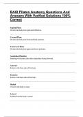 BASI Pilates Anatomy Questions And Answers With Verified Solutions 100&percnt; Correct 