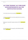 ALF CORE TRAINING&comma; ALF CORE EXAM 2025&vert;COMPREHENSIVE Q&A FOR CERTIFICATION SUCCESS