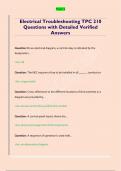Electrical Troubleshooting TPC 210  Questions with Detailed Verified  Answers