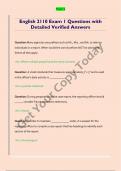 English 2110 Exam 1 Questions with  Detailed Verified Answers 