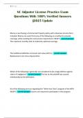 NC Adjuster License Practice Exam Questions With 100&percnt; Verified Answers &vert;2025 Update