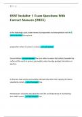 OSSF Installer 1 Exam Questions With Correct Answers 2025