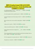 BRPT Practice Exam FOR LICENSEE  UPDATED ACTUAL  Exam Questions and  CORRECT Answers
