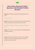 Farm Labor Contractor Exam  Questions with Detailed Verified  Answers