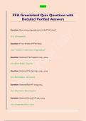 FFA GreenHand Quiz Questions with  Detailed Verified Answers 