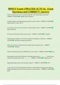 RPSGT Exam UPDATED ACTUAL  Exam  Questions and CORRECT Answers