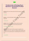 Fundamentals of Geology Exam  Questions with Detailed Verified  Answers