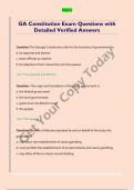 GA Constitution Exam Questions with  Detailed Verified Answers