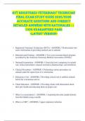 RVT Registered Veterinary Technician  FINAL EXAM STUDY GUIDE 2025&sol;2026  ACCURATE QUESTIONS AND CORRECT  DETAILED ANSWERS WITH RATIONALES &vert;&vert;  100&percnt; GUARANTEED PASS  <LATEST VERSION> 