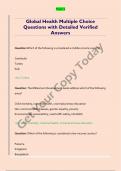 Global Health Multiple Choice  Questions with Detailed Verified  Answers