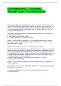 EXPERTRATING - PERSONAL TRAINER CERTIFICATION EXAM QUESTIONS AND ANSWERS &vert; GRADED A