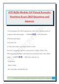 ATI Skills Module 3&period;0 Virtual Scenario&colon; Nutrition Exam 2025 Questions and Answers