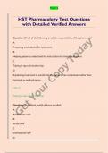 HST Pharmacology Test Questions  with Detailed Verified Answers 