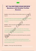 IET 226 MIDTERM EXAM REVIEW  Questions with Detailed Verified  Answers