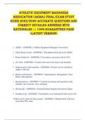 Athletic Equipment Managers  Association &lpar;AEMA&rpar; FINAL EXAM STUDY  GUIDE 2025&sol;2026 ACCURATE QUESTIONS AND  CORRECT DETAILED ANSWERS WITH  RATIONALES &vert;&vert; 100&percnt; GUARANTEED PASS  <LATEST VERSION> 