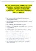 ABC Bartending FINAL EXAM STUDY GUIDE  2025&sol;2026 ACCURATE QUESTIONS AND  CORRECT DETAILED ANSWERS WITH  RATIONALES &vert;&vert; 100&percnt; GUARANTEED PASS  <LATEST VERSION> 
