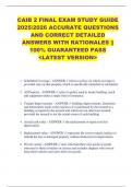 CAIB 2 FINAL EXAM STUDY GUIDE  2025&sol;2026 ACCURATE QUESTIONS  AND CORRECT DETAILED  ANSWERS WITH RATIONALES &vert;&vert;  100&percnt; GUARANTEED PASS  <LATEST VERSION> 