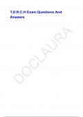 T&period;O&period;R&period;C&period;H Exam Questions And Answers