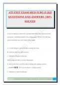 ATI EXIT EXAM MED SURG II 2025 QUESTIONS AND ANSWERS &vert;100&percnt; SOLVED
