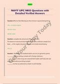 NAVY UPC NKO Questions with  Detailed Verified Answers