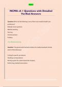 NCMA ch 1 Questions with Detailed  Verified Answers 