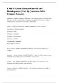 LMSW Exam-Human Growth and Development &lpar;Unit 1&rpar; Questions With Correct Answers