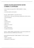 LMSW EXAM QUESTIONS WITH CORRECT ANSWERS 