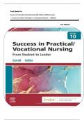 Test Bank For  Success In Practical&sol;Vocational Nursing 10th Edition&comma; &lpar;2022&rpar; By Janyce  L&period; Carroll&comma; Lisa Collier&comma; All Chapters 1-19 Included Graded A &plus;  &vert;&vert;REVIED                                                                                               