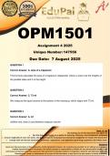 OPM1501 Assignment 4 (COMPLETE ANSWERS) 2025 (147556) - DUE 7 August 2025