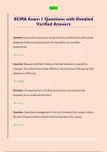 SCMA Exam 1 Questions with Detailed  Verified Answers