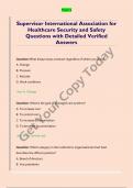 Supervisor International Association for  Healthcare Security and Safety  Questions with Detailed Verified  Answers