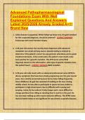Advanced Pathopharmacological  Foundations Exam With Well  Explained Questions And Answers  Latest 2025&sol;2026 Already Graded A&plus;&excl;&excl;&excl;  Brand New