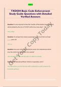 TXDOH Basic Code Enforcement  Study Guide Questions with Detailed  Verified Answers 