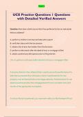 UCE Practice Questions 1 Questions  with Detailed Verified Answers 