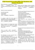 D102 Financial Accounting WGU Test Questions with Answers Graded A&plus;
