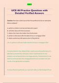 UCE All Practice Questions with  Detailed Verified Answers 