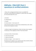 RNPedia - PNLE NP3 Test 3 questions & verified solutions 