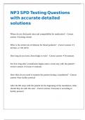 NP3 SPD Testing Questions with accurate detailed solutions 