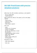 NU 185 - Final Exam with precise detailed solutions