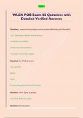 WLEA POB Exam &num;2 Questions with  Detailed Verified Answers