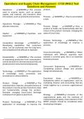 Operations and Supply Chain Management - C720 &lpar;WGU&rpar; Test Questions and Answers
