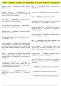 WGU - Applied Healthcare Statistics Test with Answers Graded A&plus;