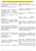 WGU C100 Humanities Exam Questions and Answers