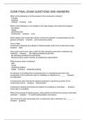 CONE FINAL EXAM QUESTIONS AND ANSWERS