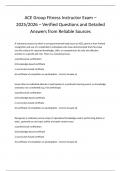 ACE Group Fitness Instructor Exam &ndash; 2025&sol;2026 &ndash; Verified Questions and Detailed Answers from Reliable Sources