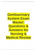 Genitourinary System Exam Master&colon; Questions & Answers for Nursing & Medical Review &vert; &lpar;LATEST 2026&sol;2027 UPDATE&rpar;&comma; 100&percnt; VERIFIED ANSWERS &vert; A&plus; GRADE